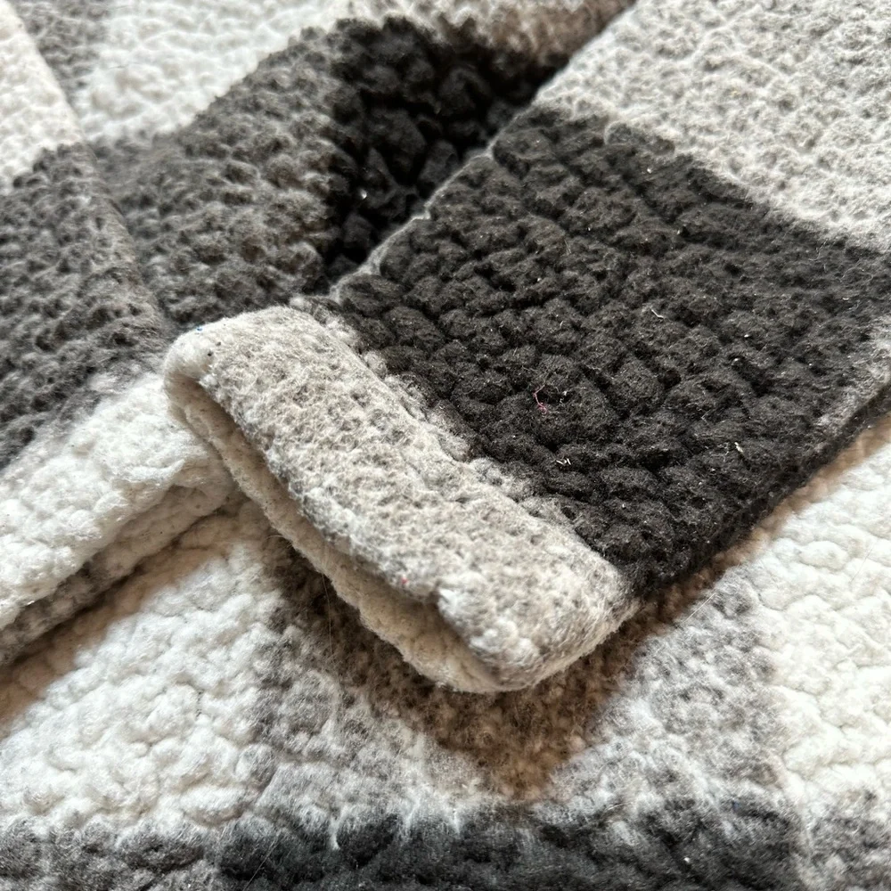 Boxercraft Black and White Plaid Sherpa Pullover